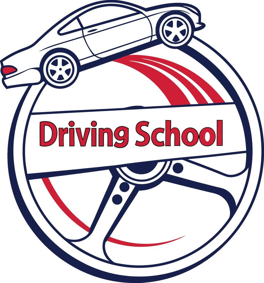 Driving School Logo Design Template Ideas vector