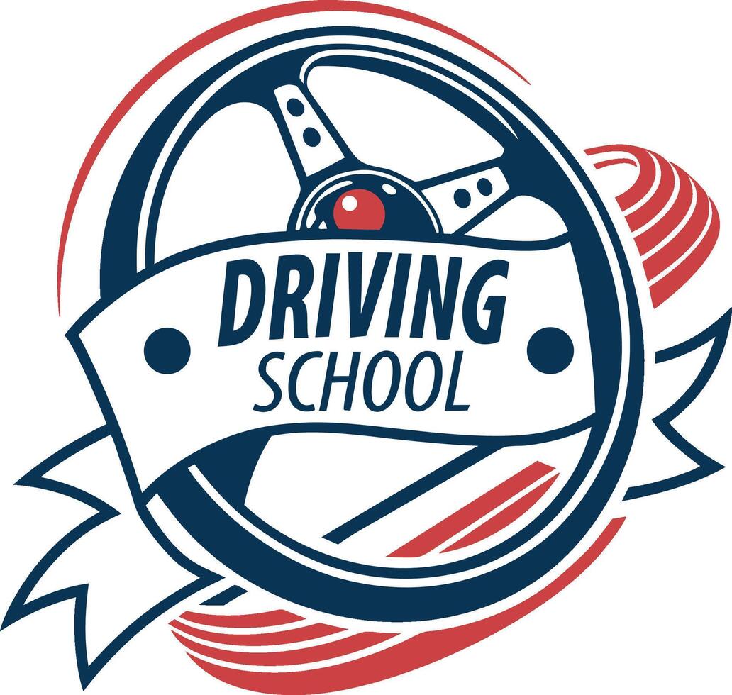 driving school logo design vector