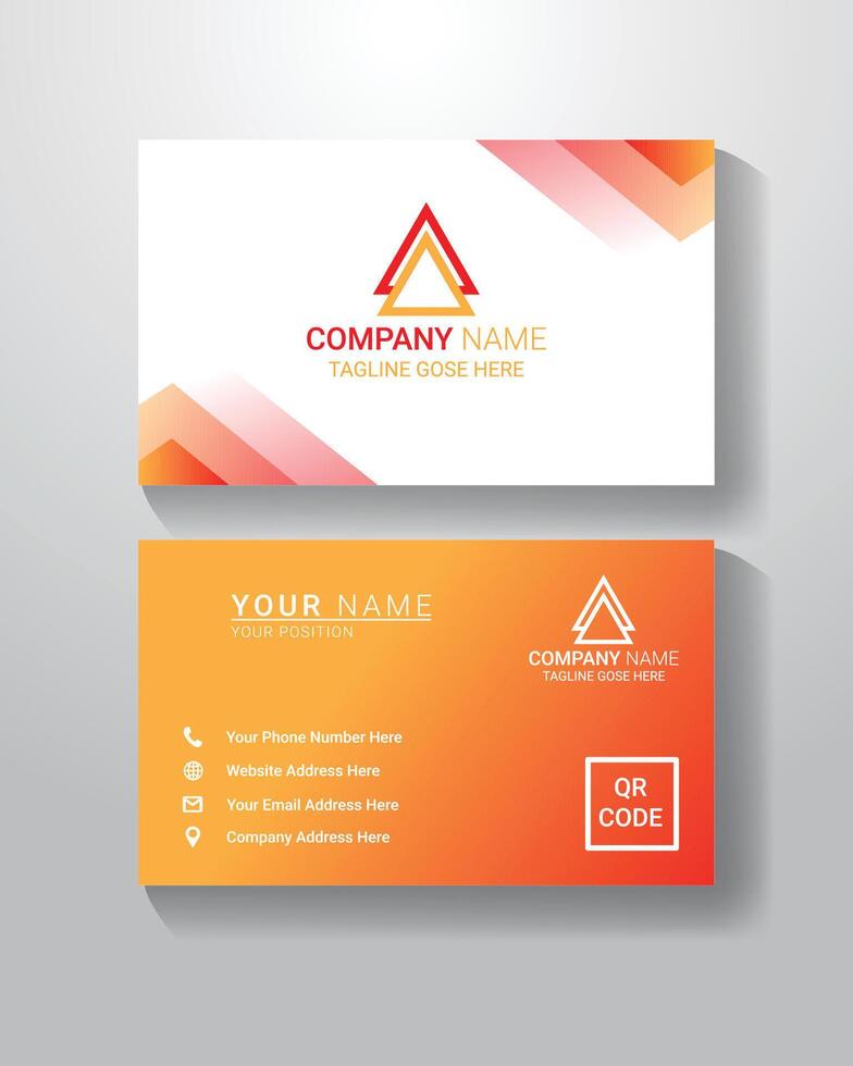 Orange Color Business Card Template vector