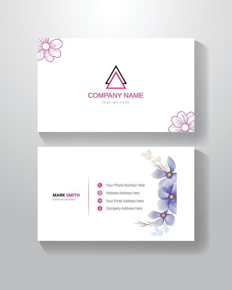 Floral Business Card Design vector