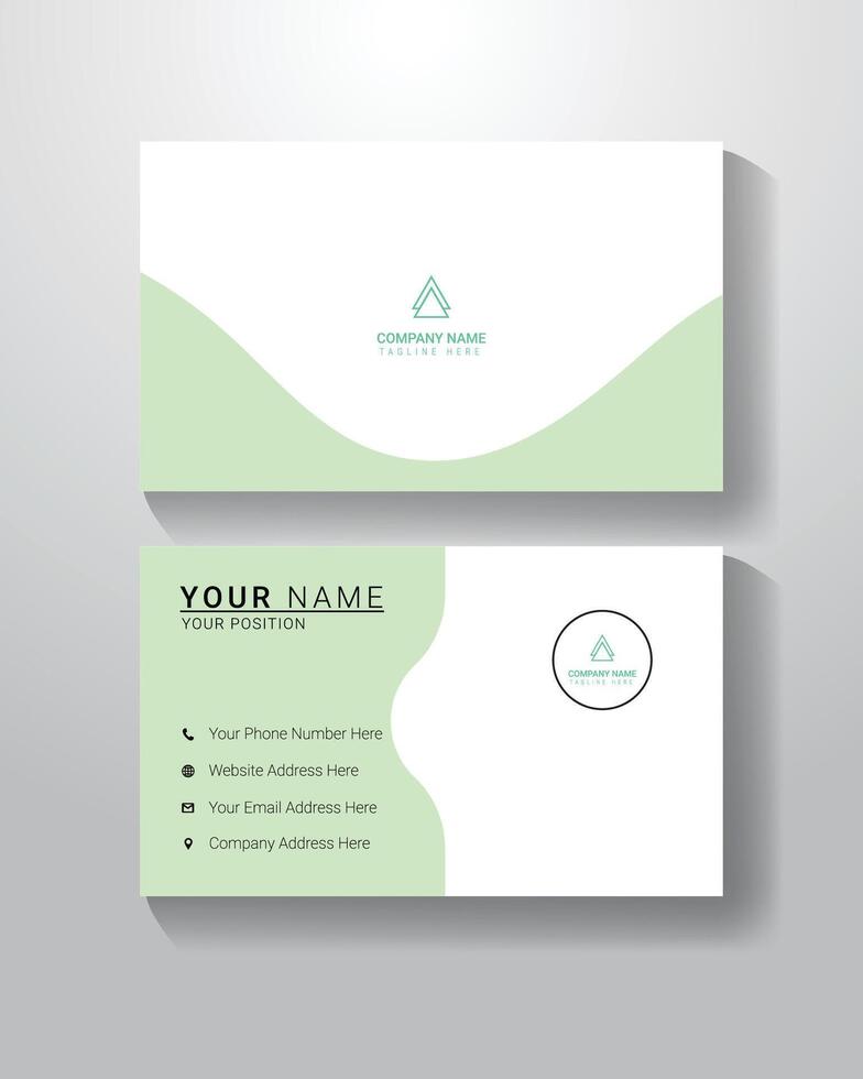 Minimalist Green Business Card vector