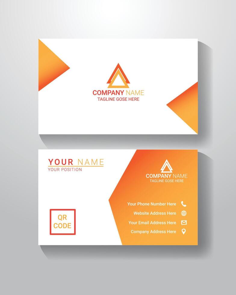 Modern Orange Color Business Card vector