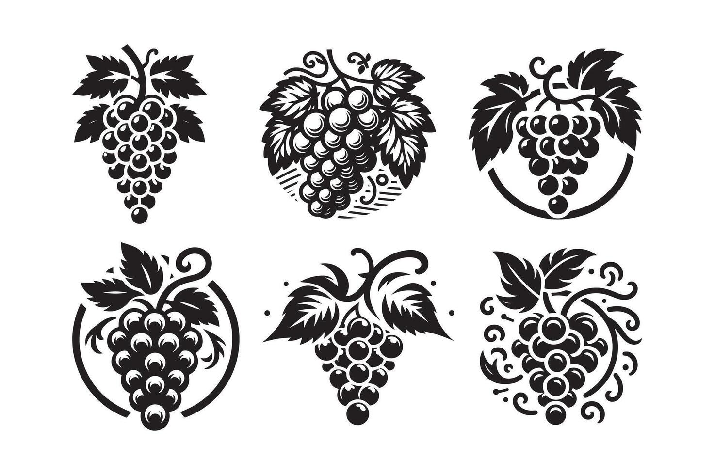 Grapes Silhouette for Branding and Logos vector