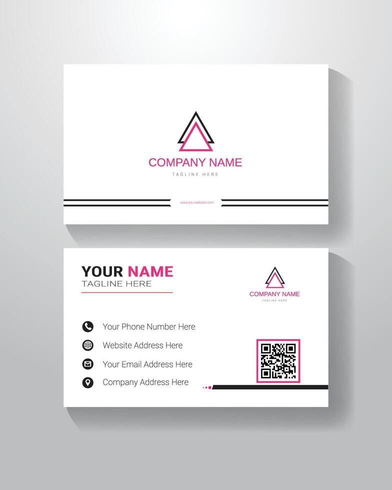 White Color Simple Business Card vector