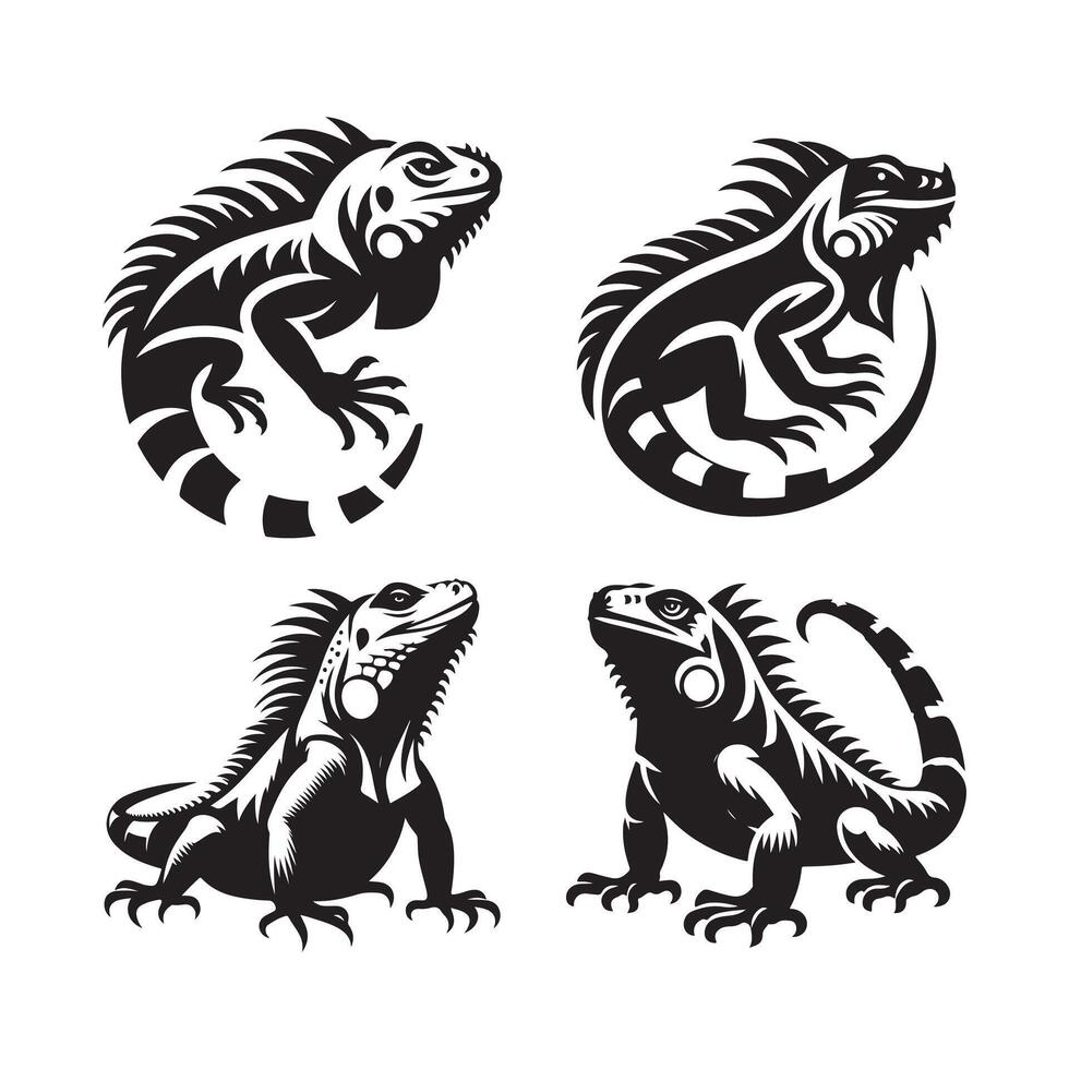 Minimal Iguana Silhouette for Design Projects vector