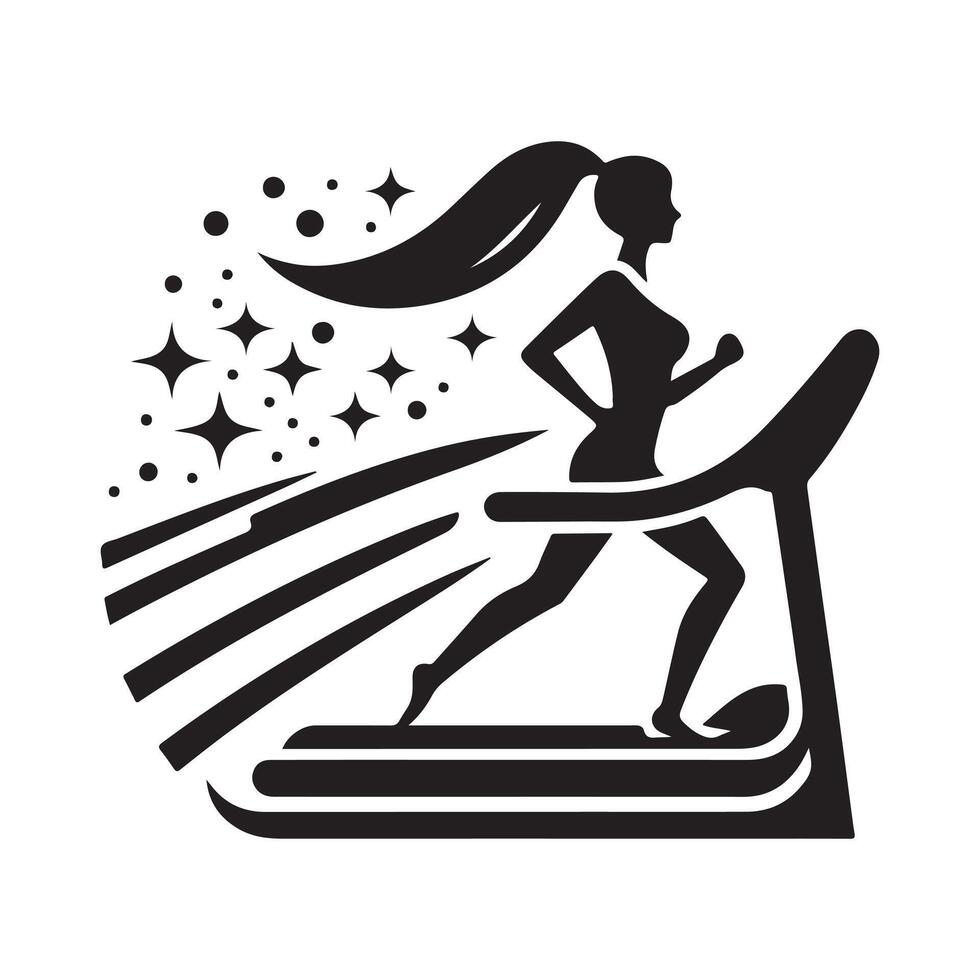 Treadmill Silhouette for Exercise Promotion vector