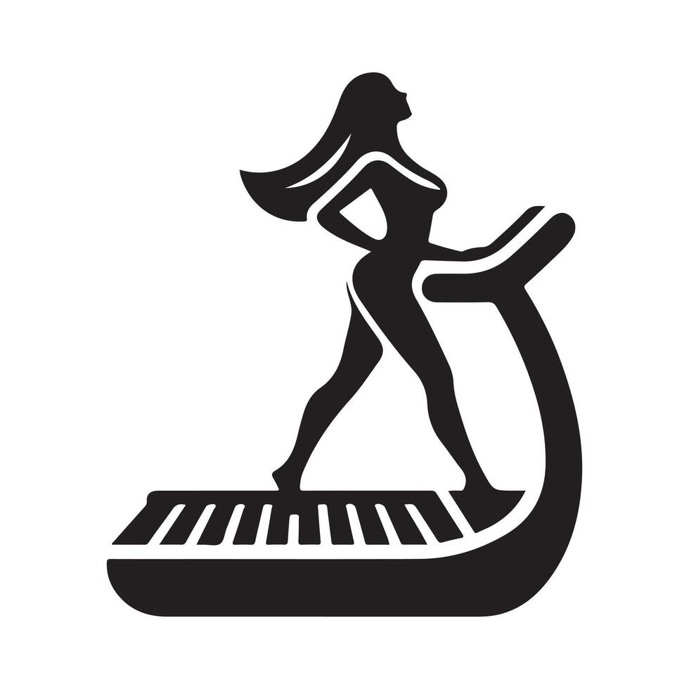 Unique Treadmill Silhouette for Graphics vector
