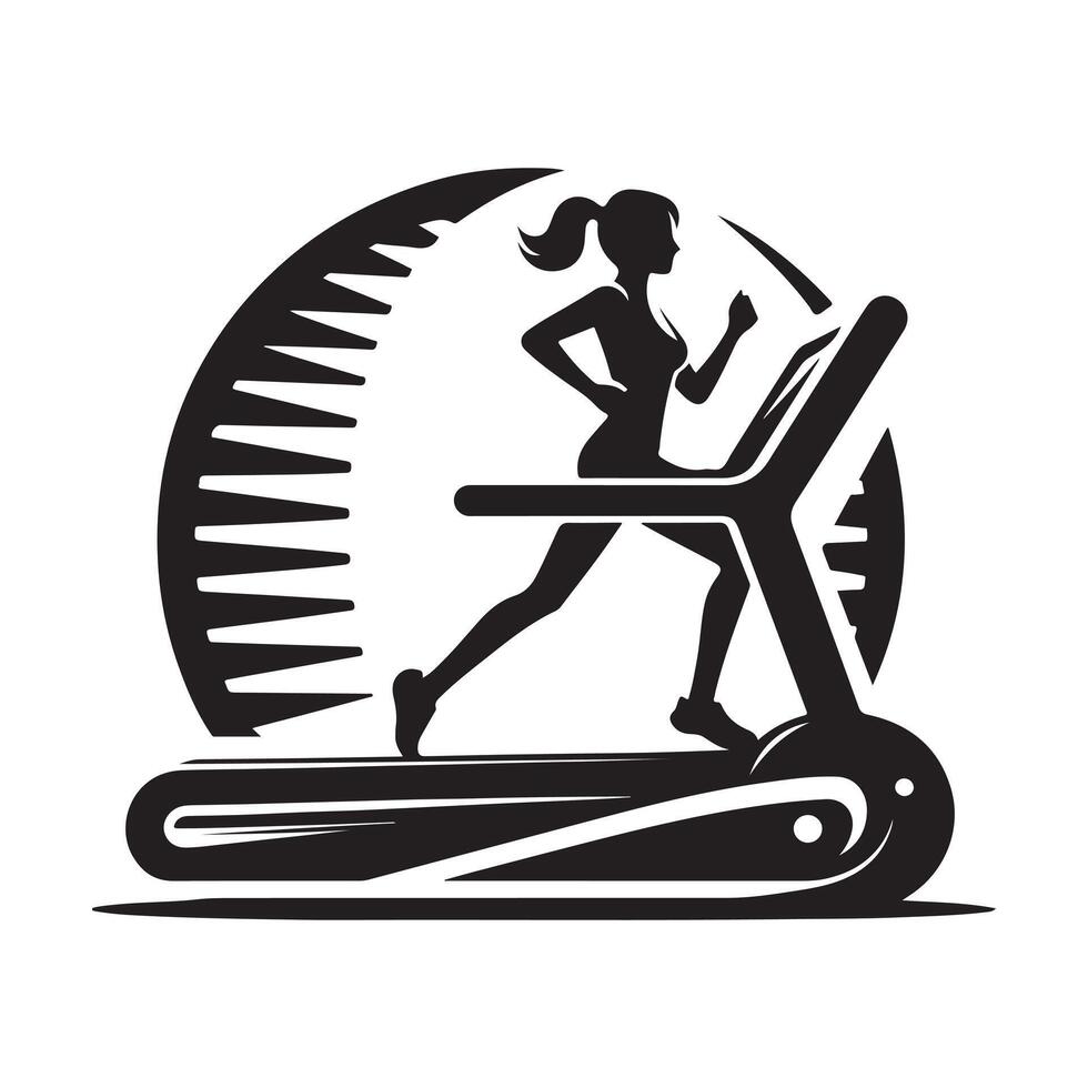 Treadmill Silhouette for Sports Projects vector