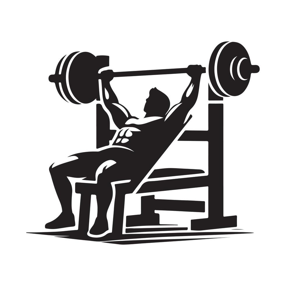 Bench Press Silhouette for Business Branding vector