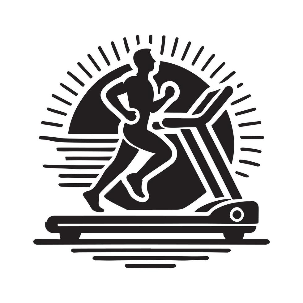 Treadmill Silhouette for Marketing Materials vector