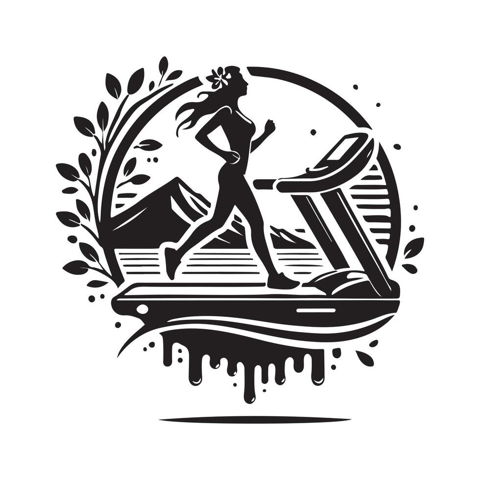 Treadmill Silhouette for Social Media Graphics vector