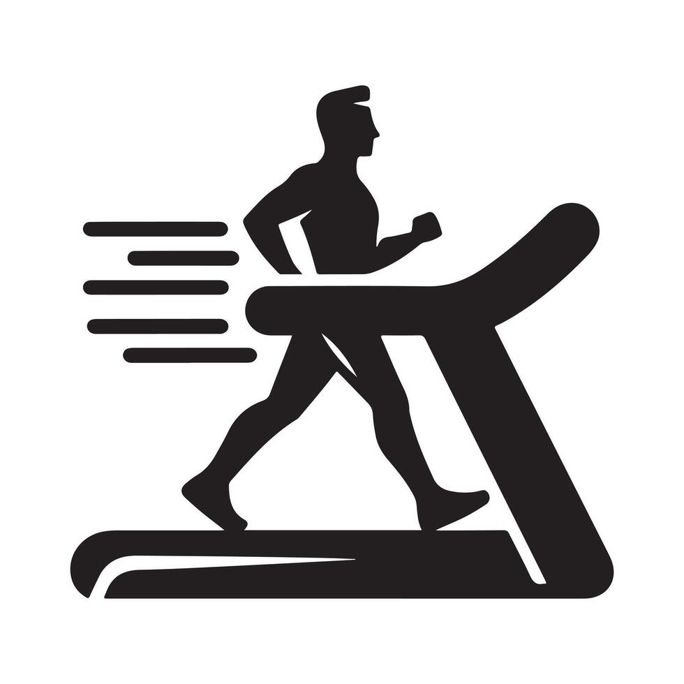 Professional Treadmill Silhouette for Fitness vector