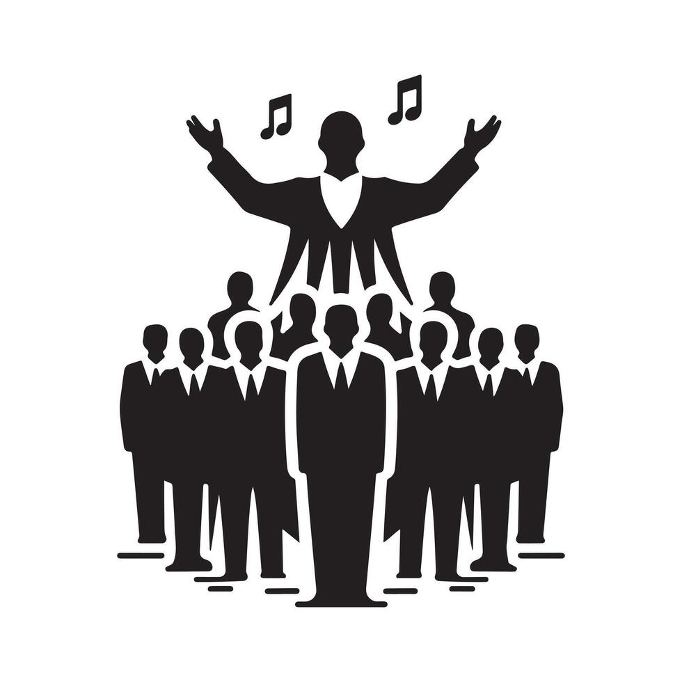 Silhouette of Choir and Special Guests for Design vector