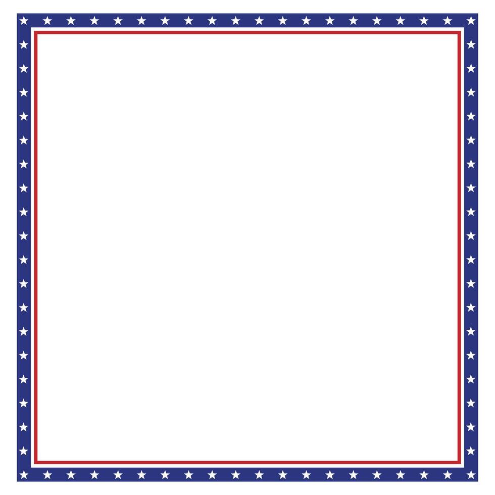American Flag themed border frame design for USA document vector