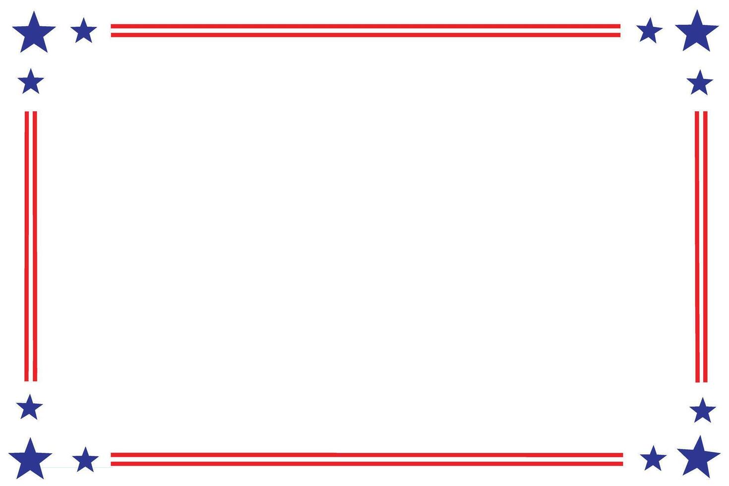 USA Flag themed border frame design for USA document vector