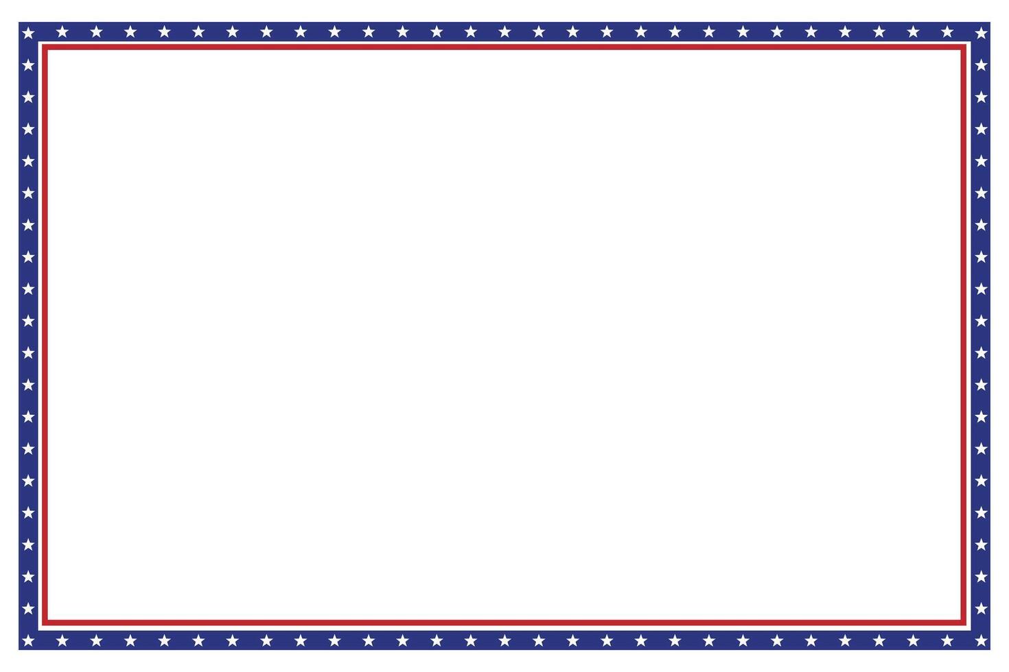 American Flag themed border or frame design for USA document Set up vector