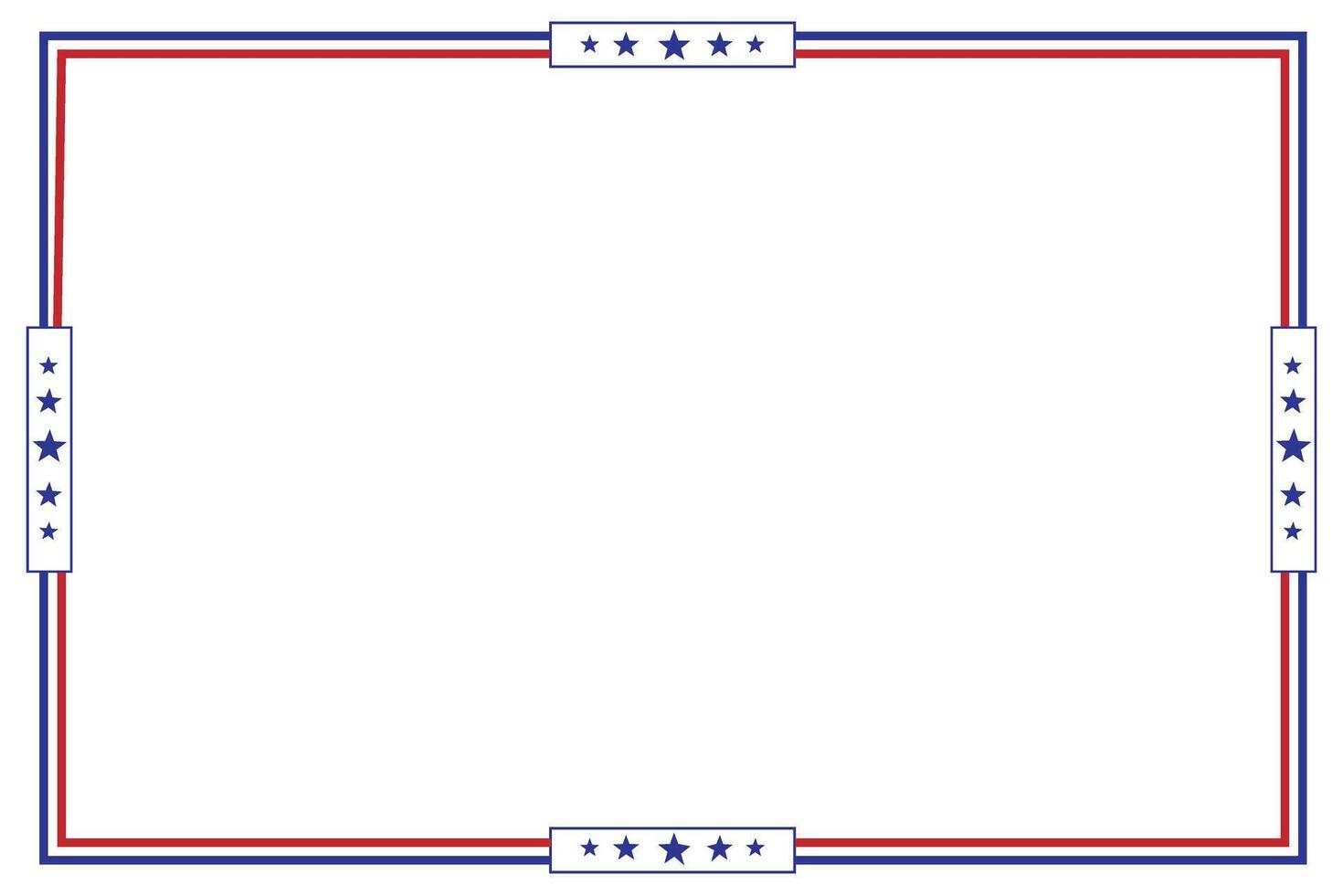 USA Flag themed border frame design for American document vector