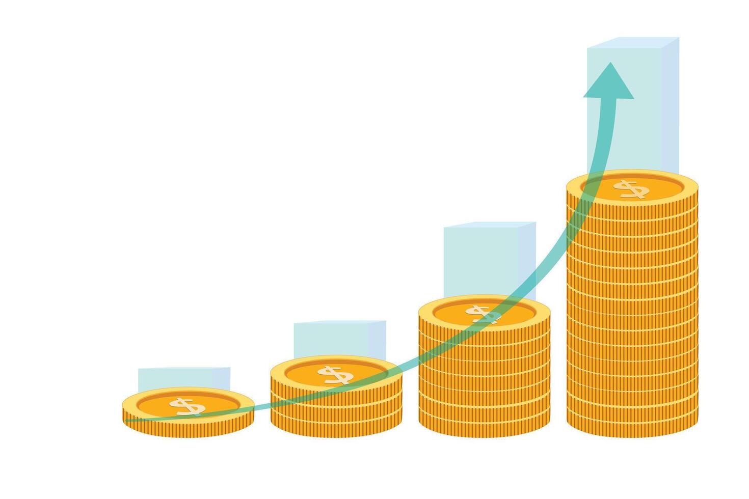 Growing Financial Success Graph of Increasing Investment positive upward vector