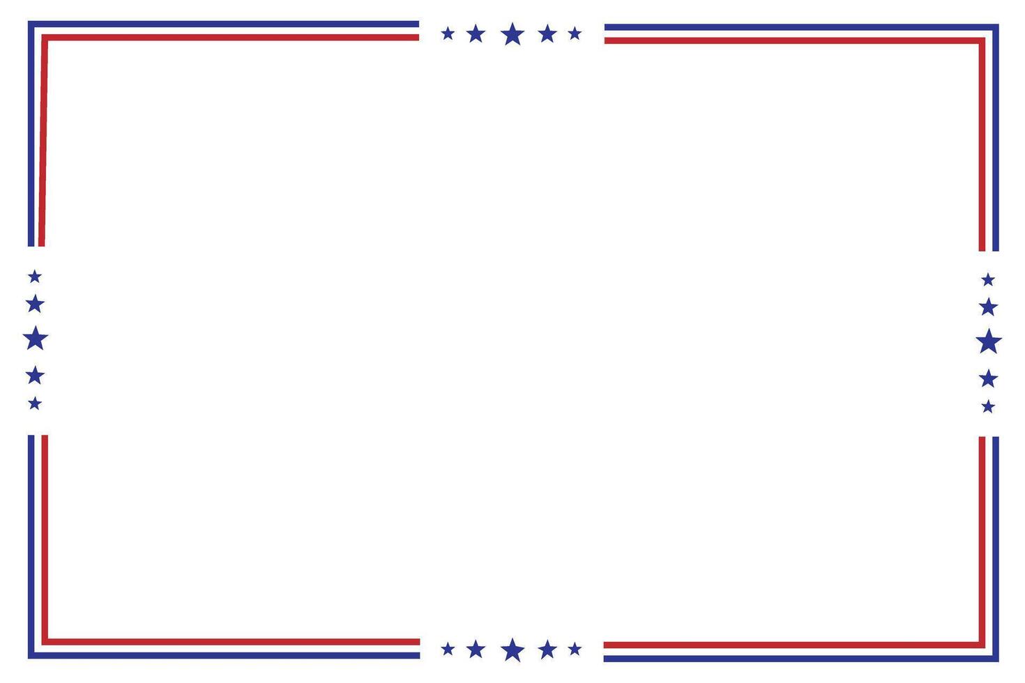 USA Flag themed border frame design for document vector
