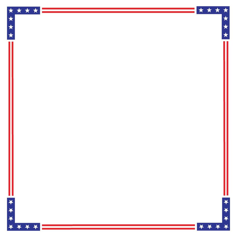 American or USA Flag themed border frame design for US document vector