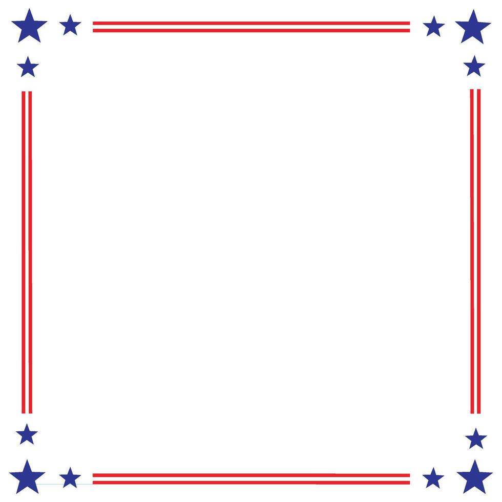 USA Flag themed border or frame design for US document vector