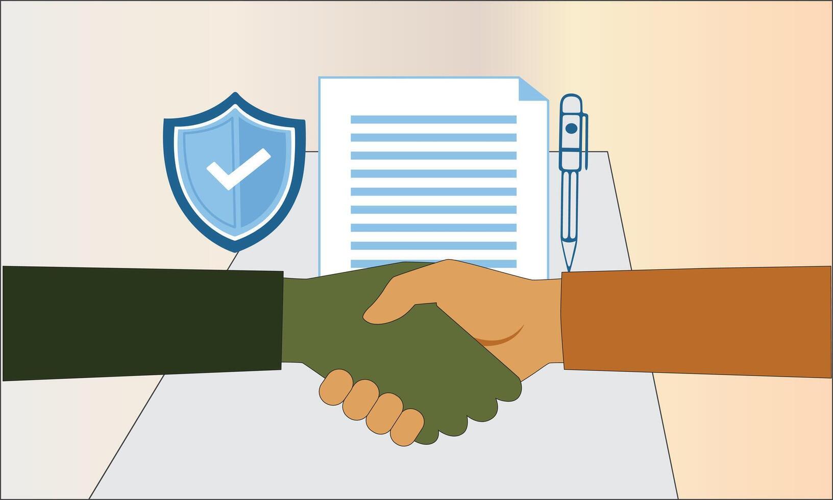Secure Business Agreement - Trustworthy Handshake Deal with Legal Assurance vector