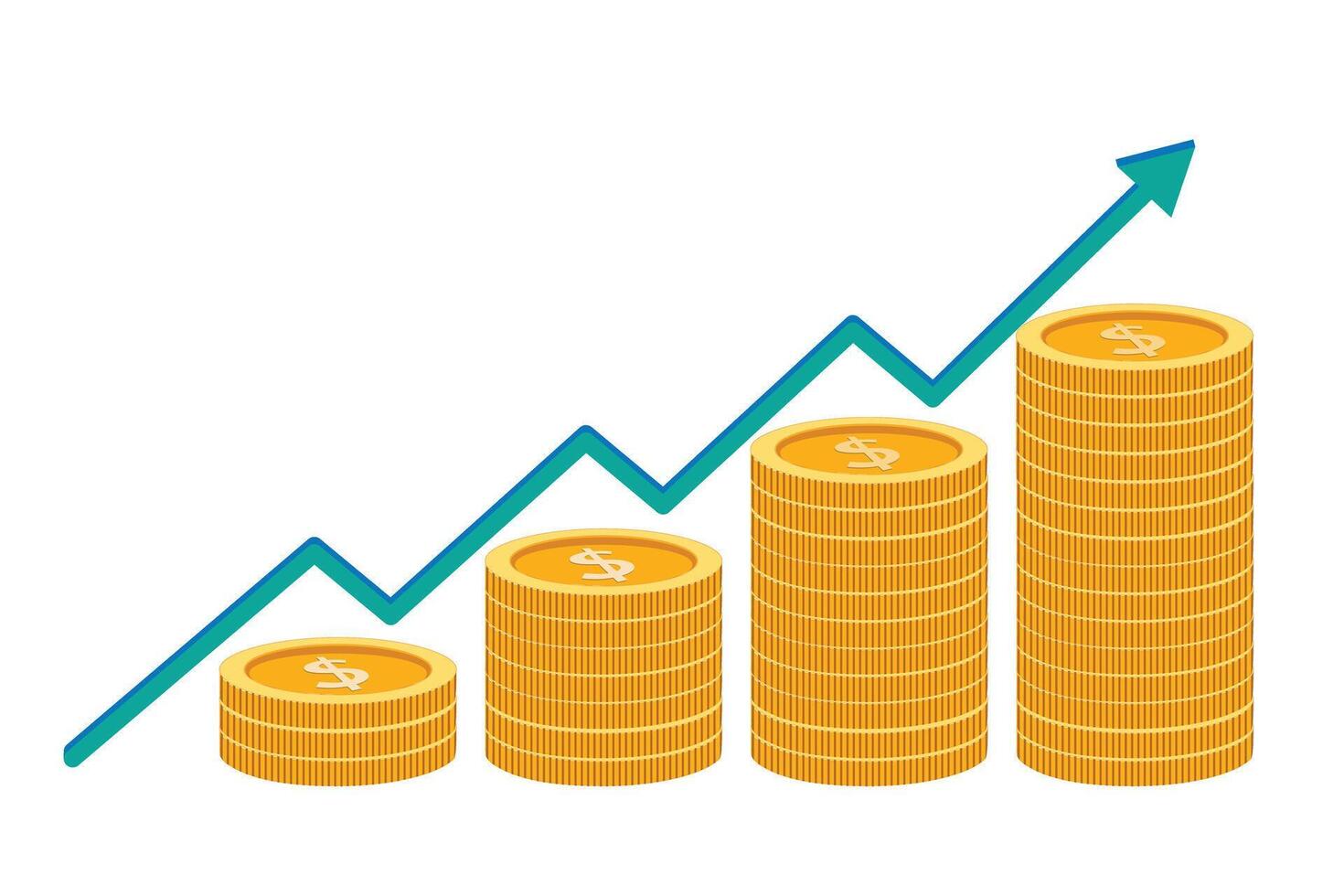 Growing Financial Success Graph of Increasing Investment a positive upward trend vector