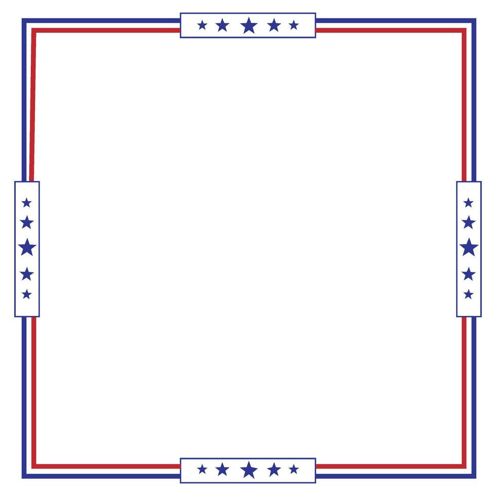 American Flag themed border or frame design for USA documents vector