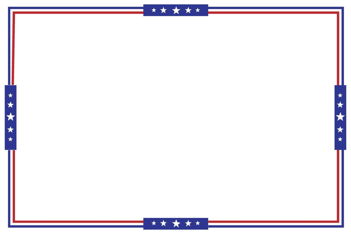 American Flag themed border design for USA document frame vector