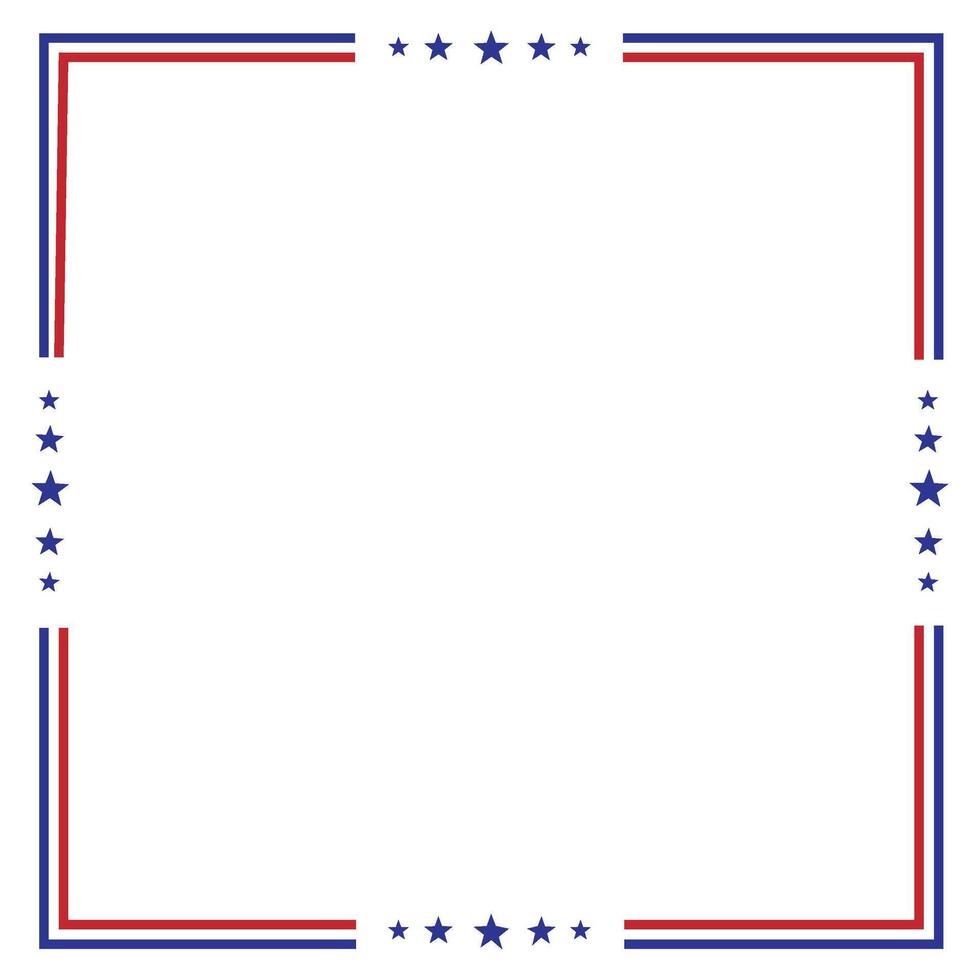 American or USA Flag themed border frame design for document vector