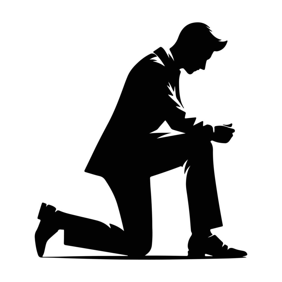 Superhero Silhouette Caped Man in a Powerful Pose vector