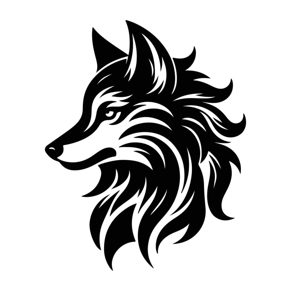 Alpha Leader Dominant Wolf in the Wilderness vector