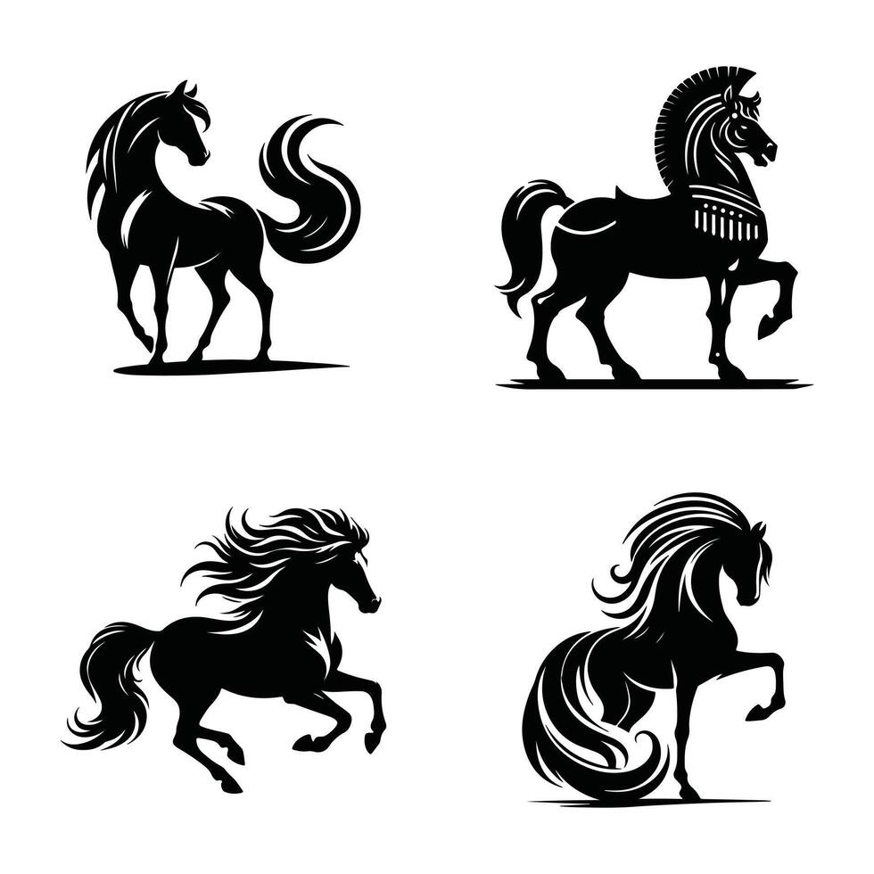 Elegant Stallion Silhouette for Equestrian Art vector