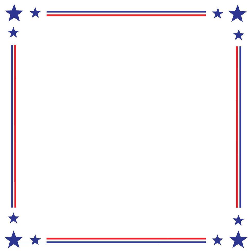 American Flag theme border frame design for US document vector