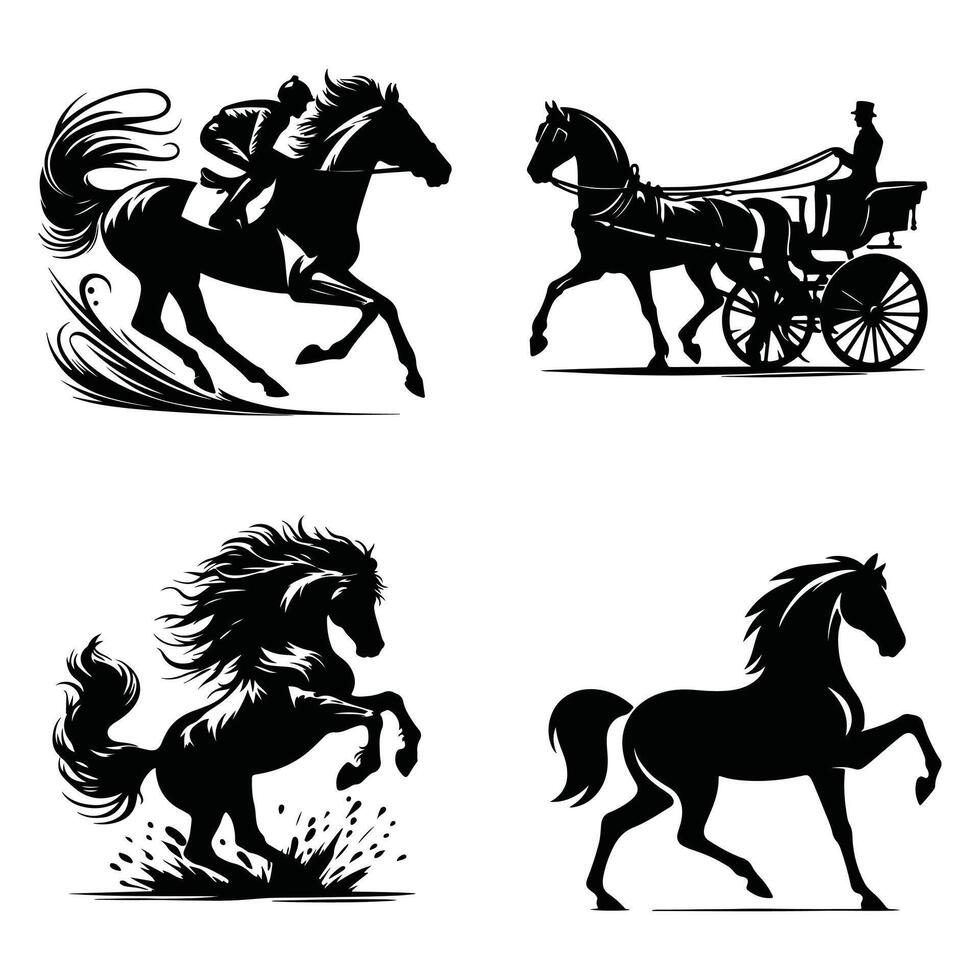 Tribal Horse Silhouette Unique and Artistic Design vector