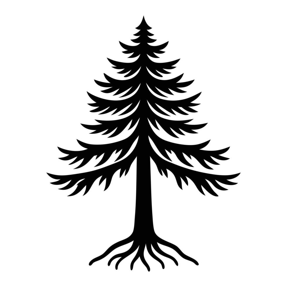 Conifer Tree Silhouette Nature-Inspired Art vector