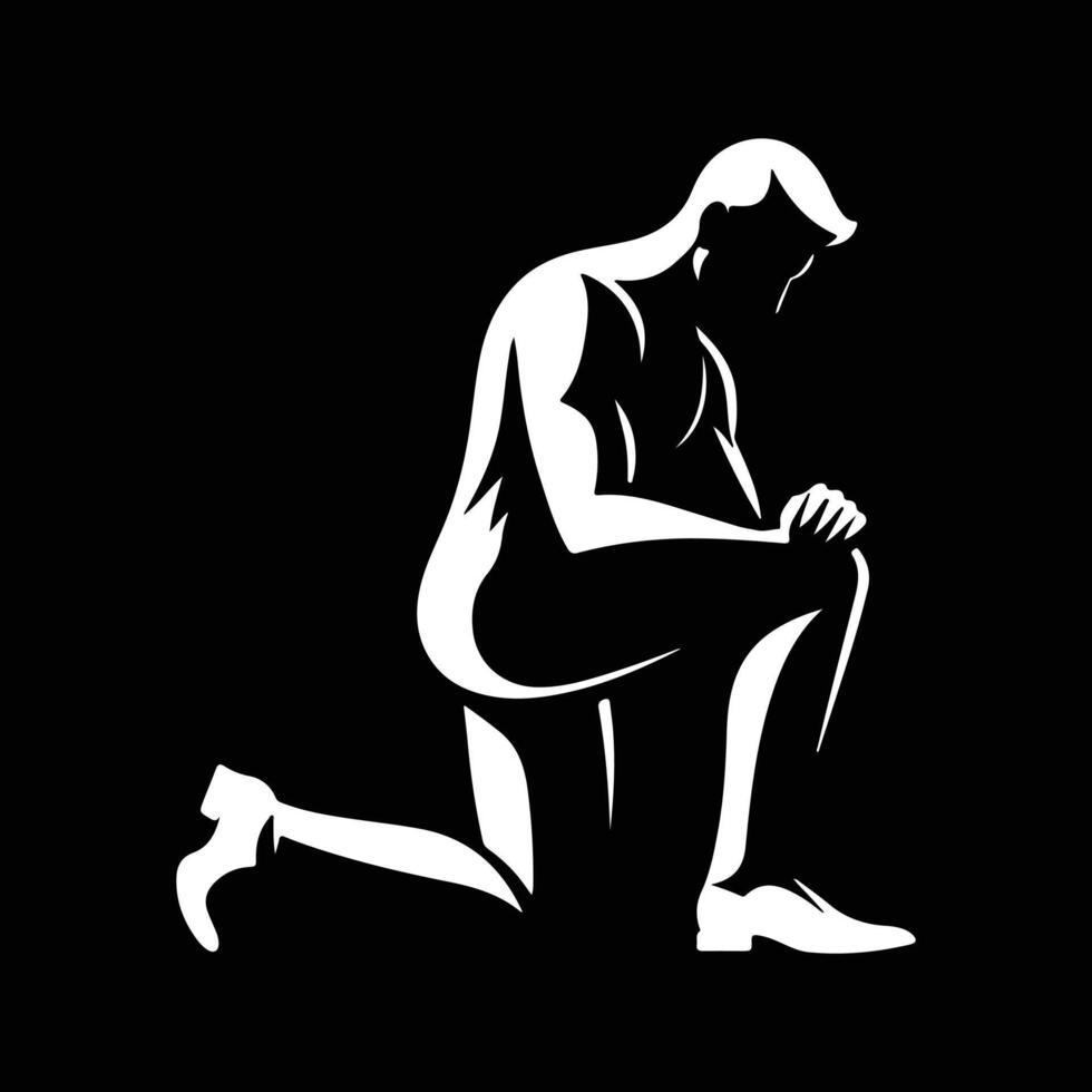 Standing Alone Dramatic Man Silhouette Artwork vector