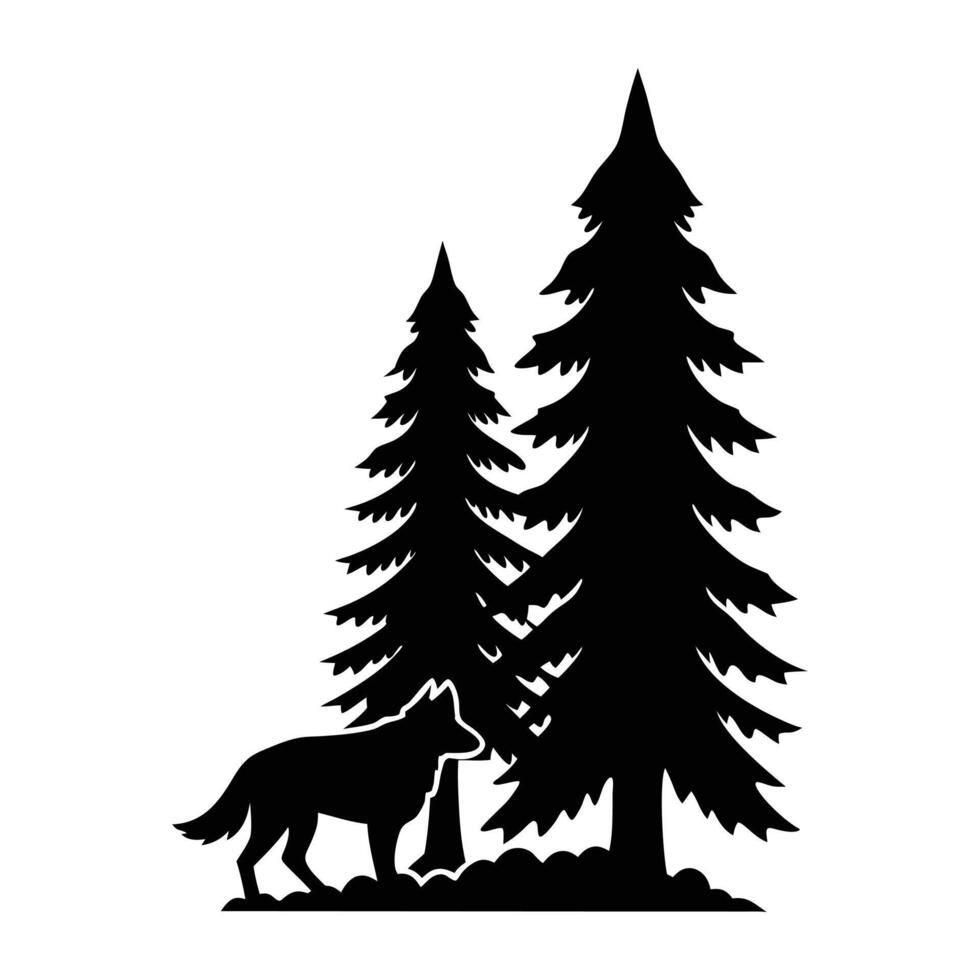 Rustic Pine Tree Nature-Inspired Art for Creatives vector