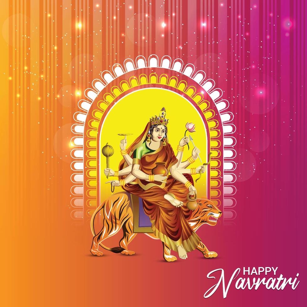 Navratri indian festival celebration greeting card vector
