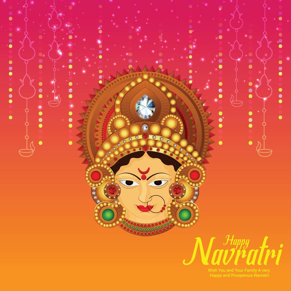 Happy navratri indian festival celebration banner vector