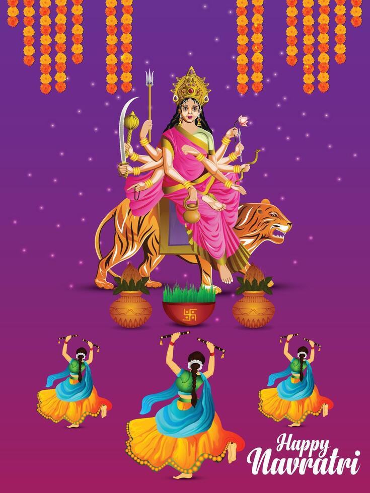 Navratri indian festival design vector