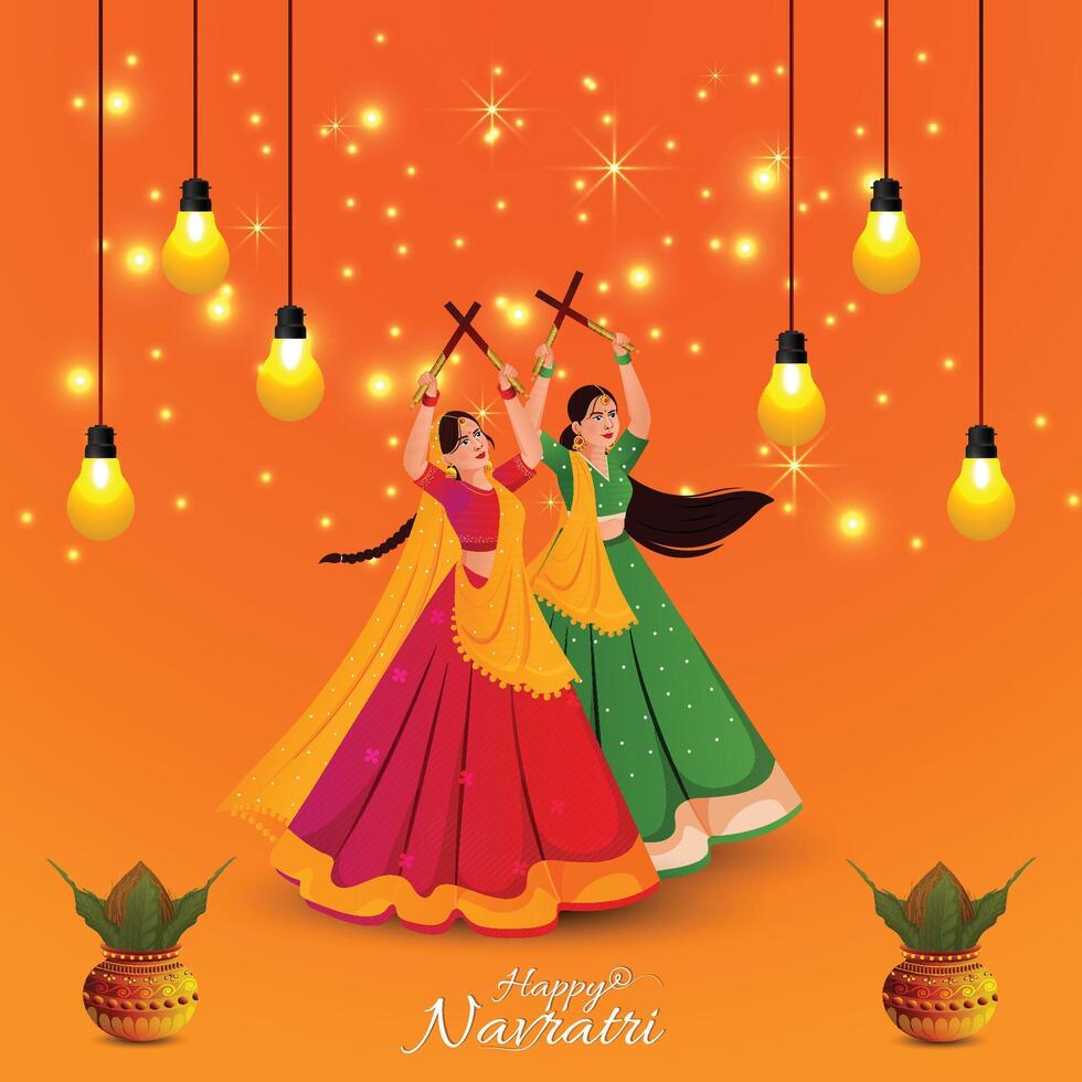Navratri background design vector