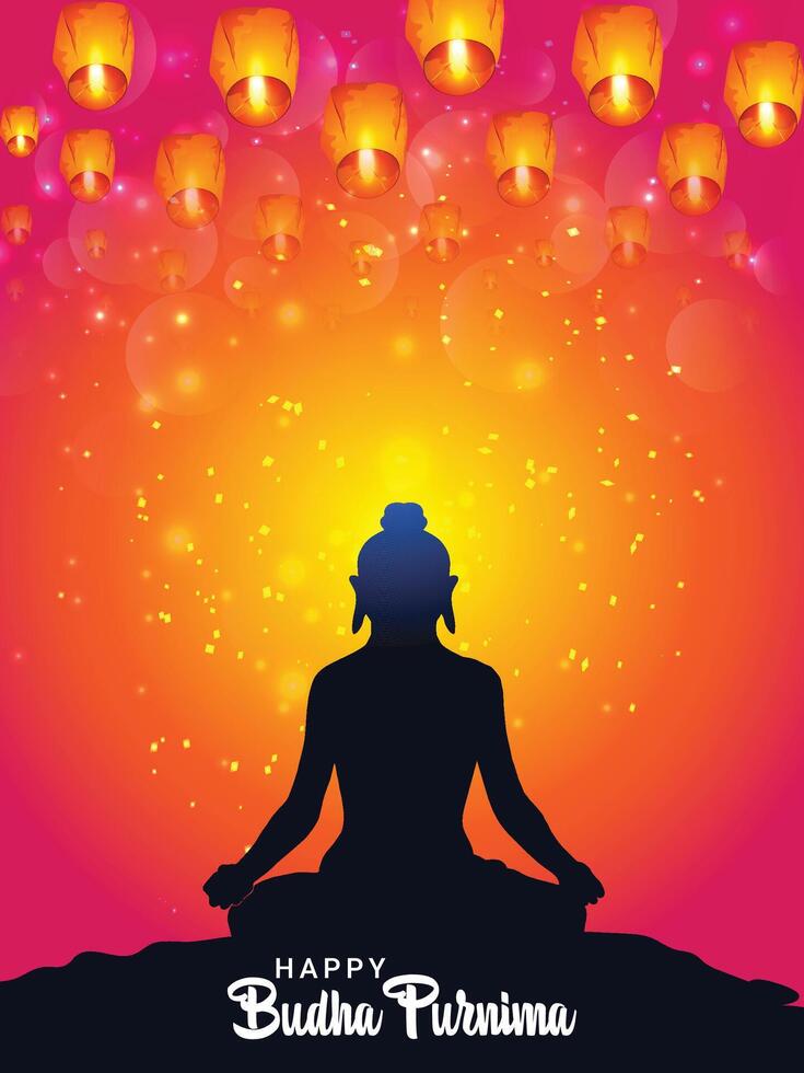 Happy Buddha purnima design concept vector