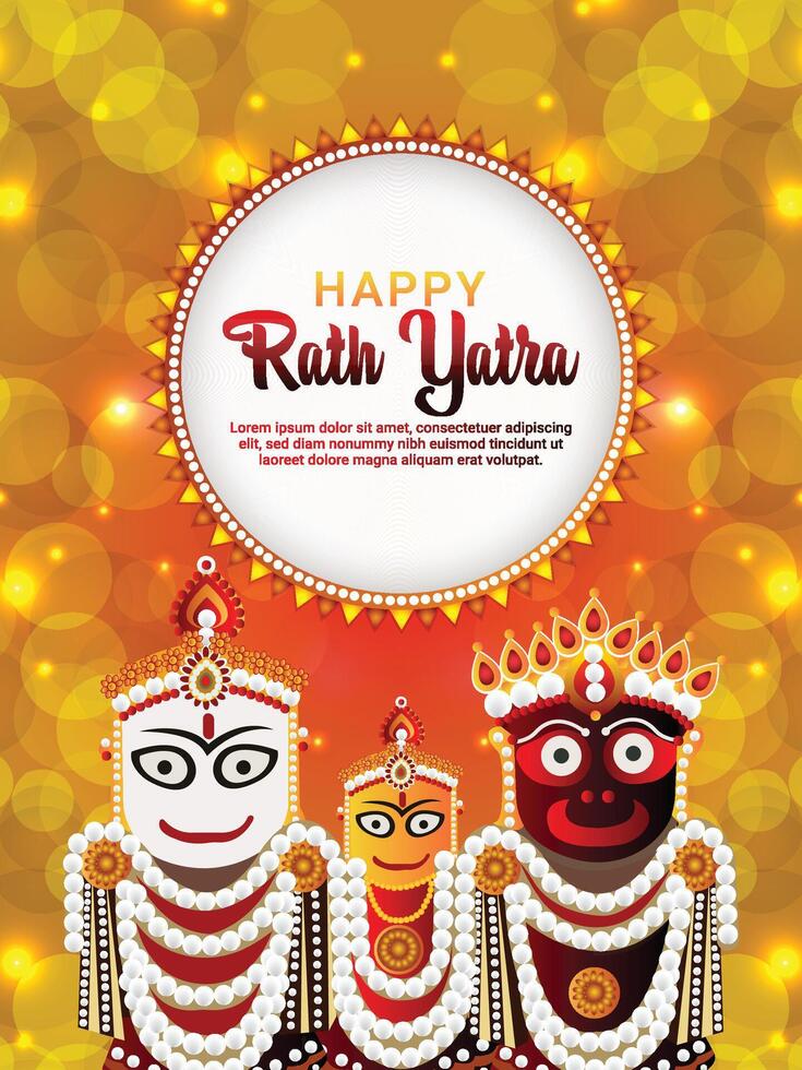 Rath yatra creative background with illustration vector