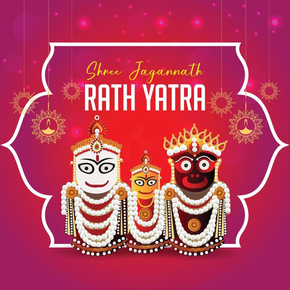 Happy rath yatra celebration background or greeting vector