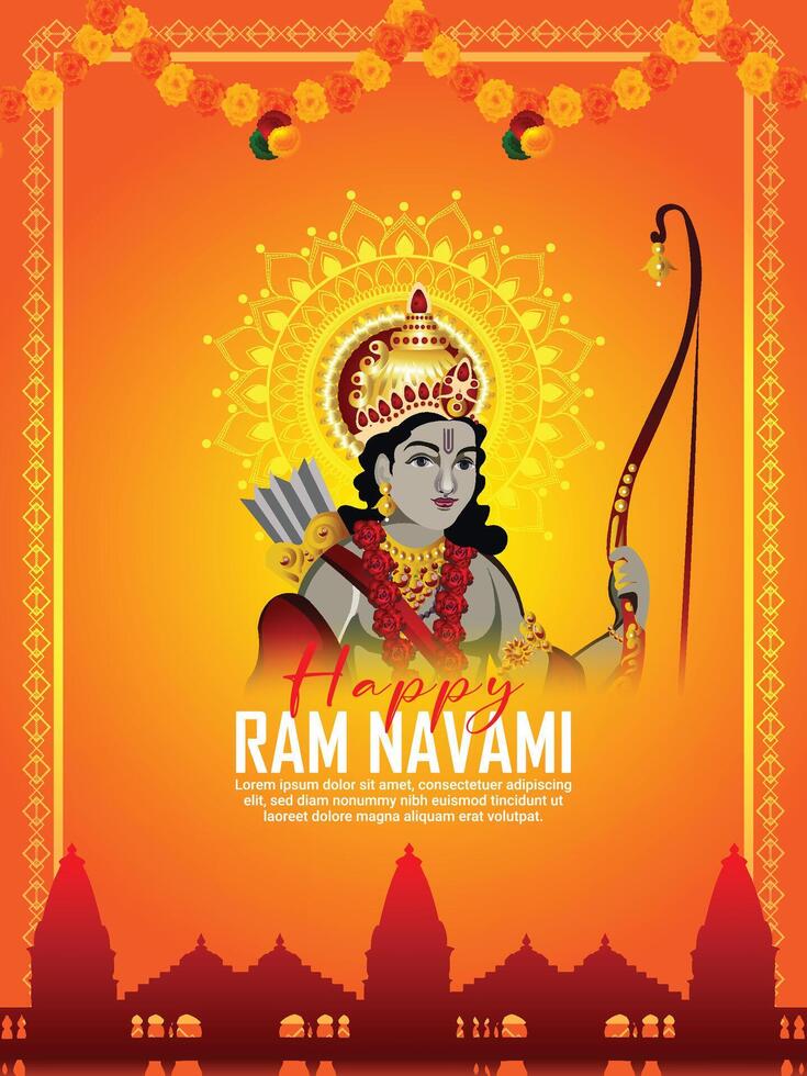 Happy ram navami celebration vector