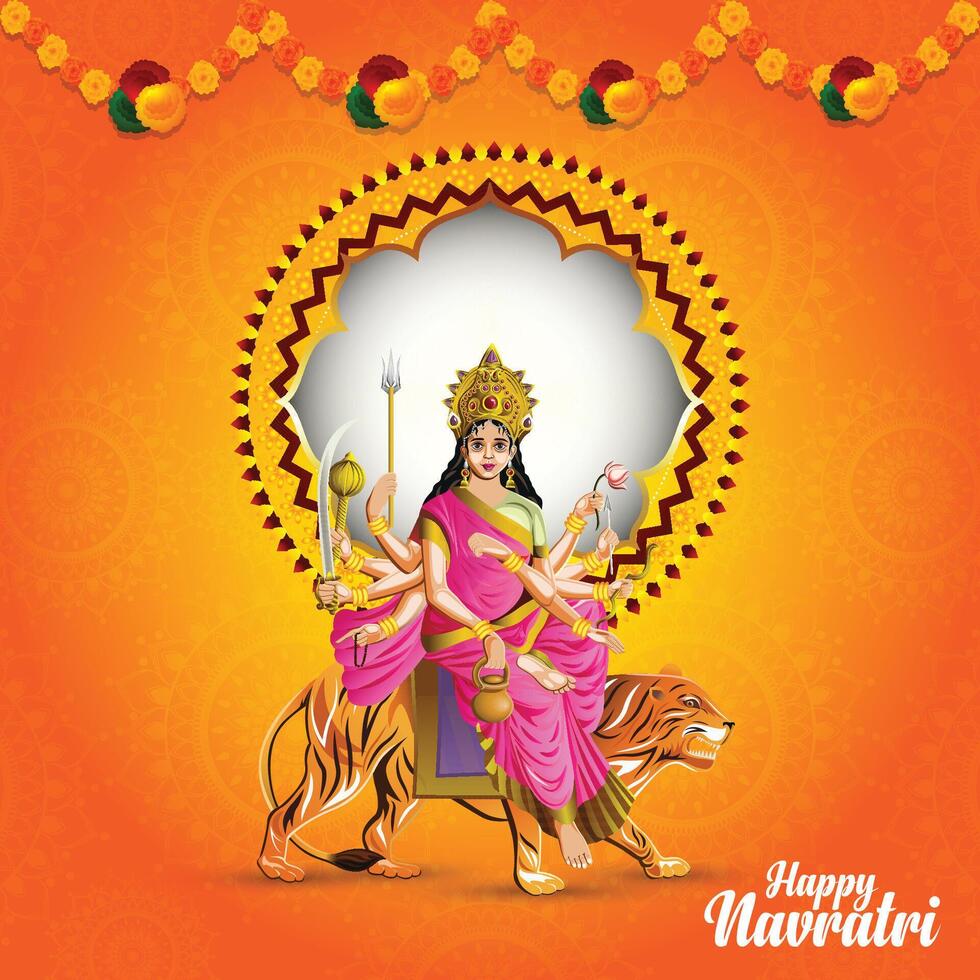 Navratri festival greeting card vector