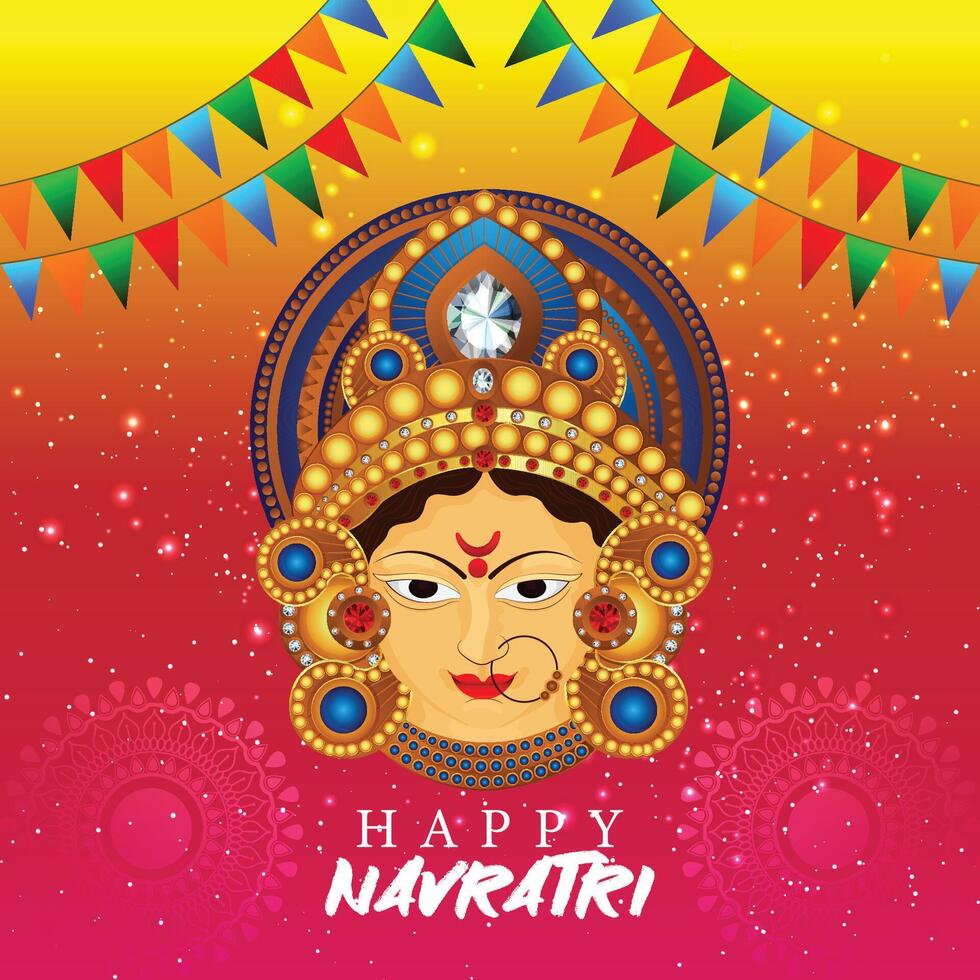 illustration of dandiya girl for happy dandiya night vector