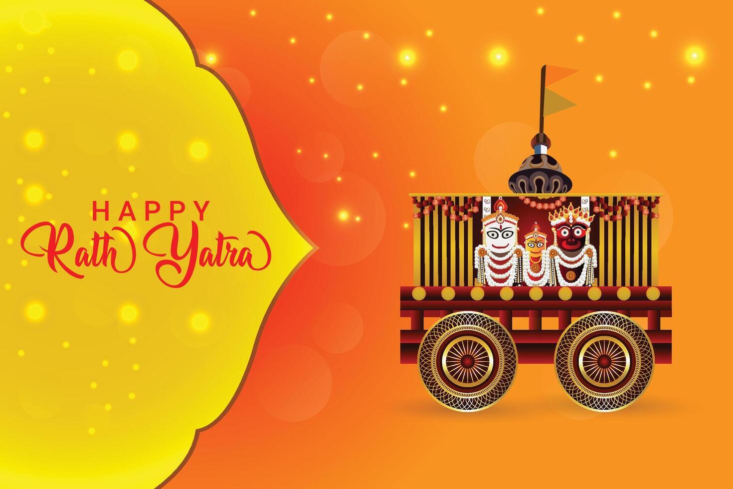 Indian tradition festival Rath yatra celebration background vector