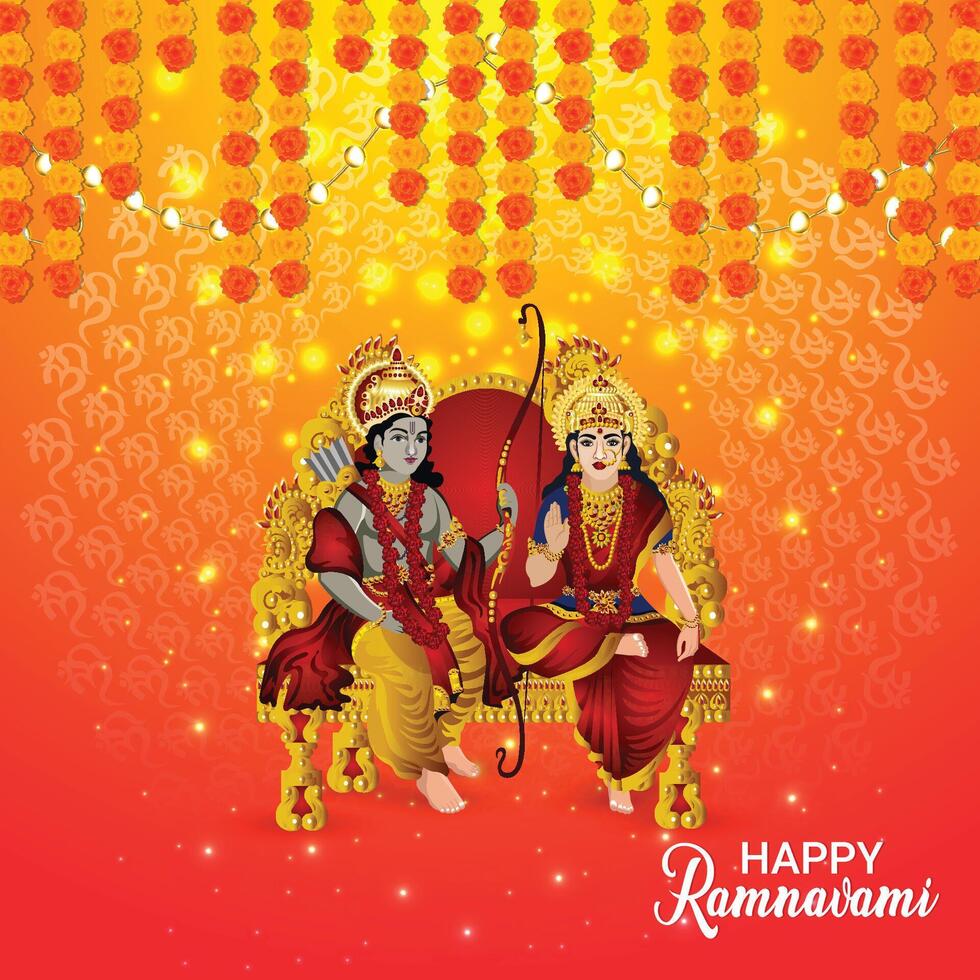 Ram navami design background vector